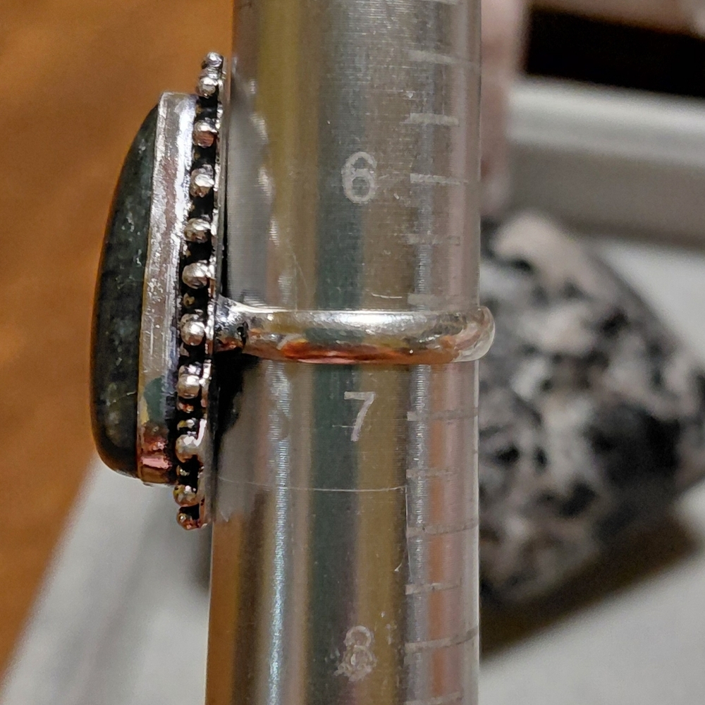 Flash Labradorite Teardrop Ring Size 6.5 - Picture 10 of 10